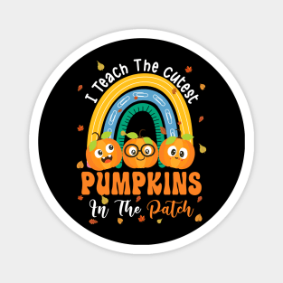 Rainbow I Teach The Cutest Pumpkins In The Patch Fall Season T-Shirt Magnet